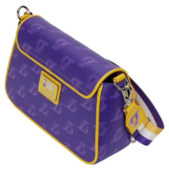 NBA Los Angeles Lakers Logo Crossbody Bag Unisex Loungefly Crossbody Bags