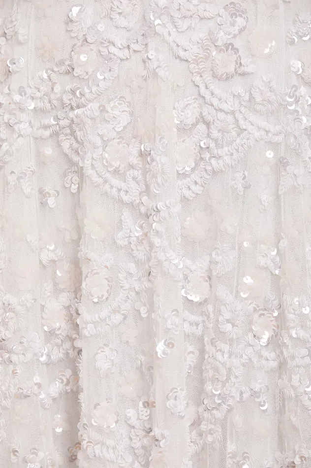 Needle and Thread Alina Sequin Ankle Gown White Women Embellished Dresses