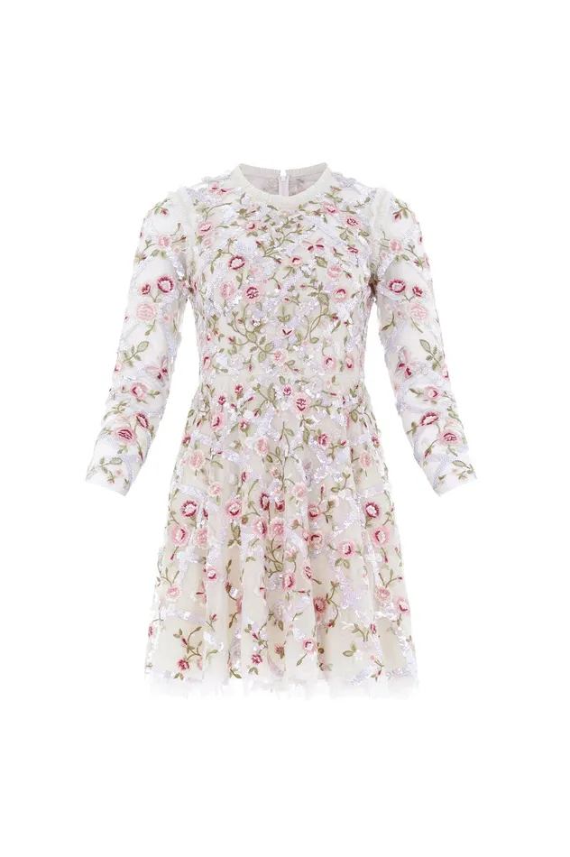 Needle and Thread Athena Rose Micro Mini Dress Champagne Women Embellished Dresses Needle and Thread Athena Rose Micro Mini Dress Champagne Women Embellished Dresses