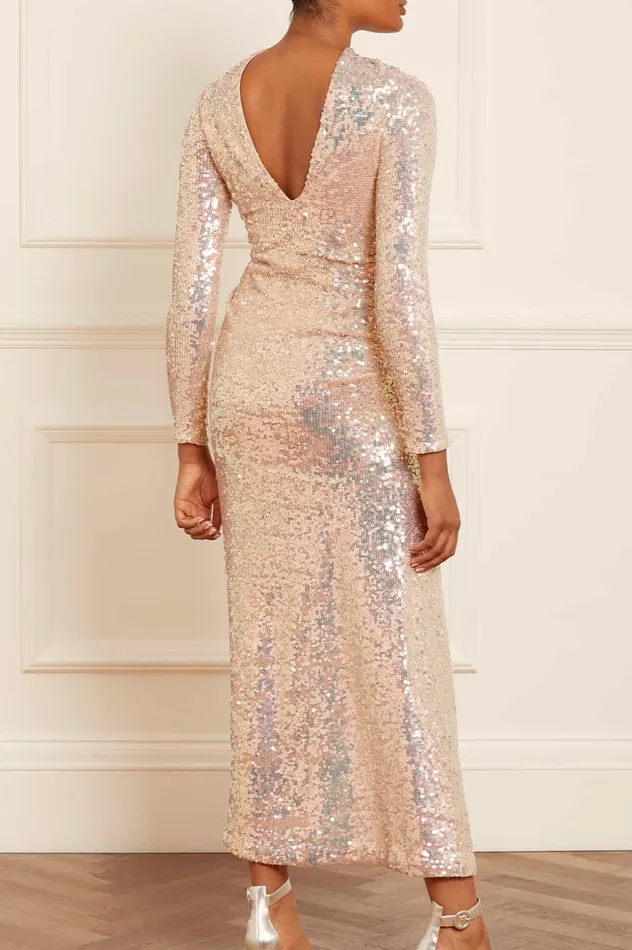 Needle and Thread Claudette Gloss Ankle Gown Gold Women Embellished Dresses
