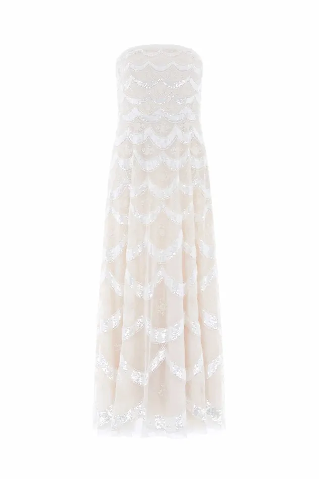 Needle and Thread Fifi Strapless Ankle Gown Champagne Women Embellished Dresses