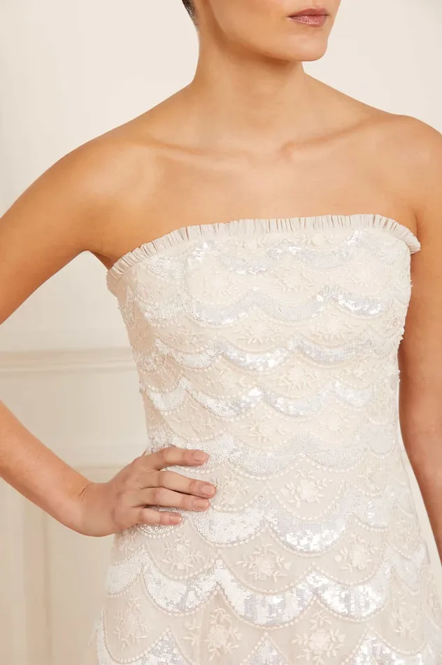 Needle and Thread Fifi Strapless Ankle Gown Champagne Women Embellished Dresses