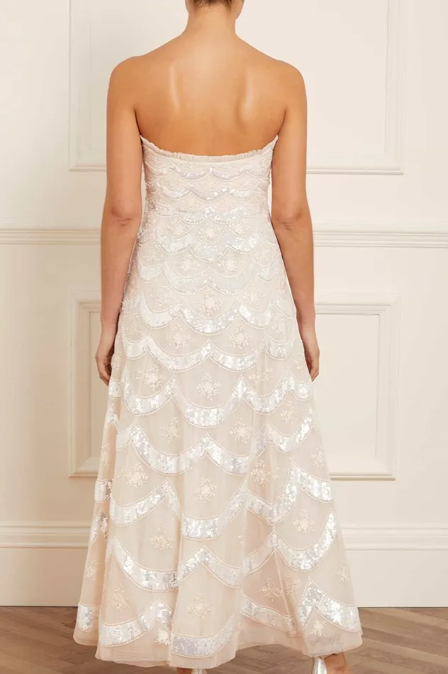 Needle and Thread Fifi Strapless Ankle Gown Champagne Women Embellished Dresses