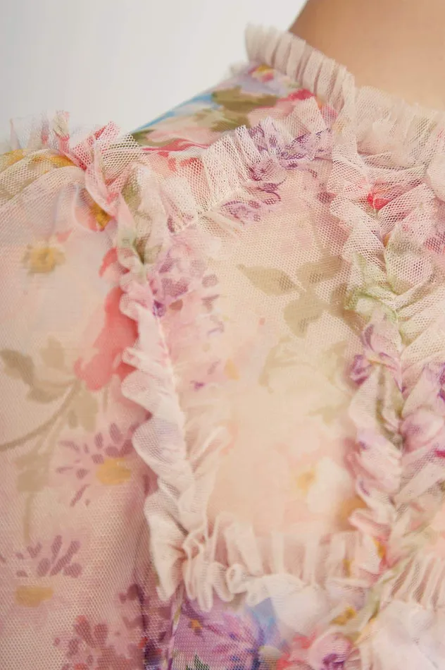 Needle and Thread Floral Diamond Ruffle Dress Multi Women Printed Dresses