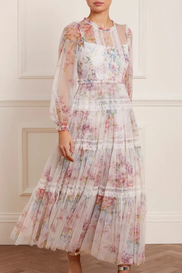 Needle and Thread Floral Wonder Ankle Gown Multi Women Printed Dresses
