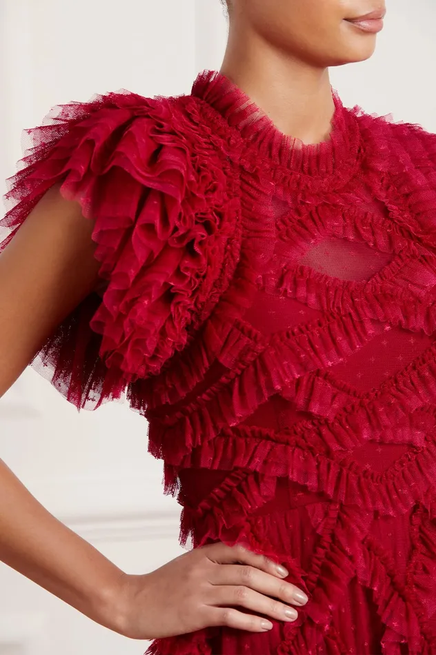 Needle and Thread Genevieve Ruffle Gown Red Women Evening Dresses