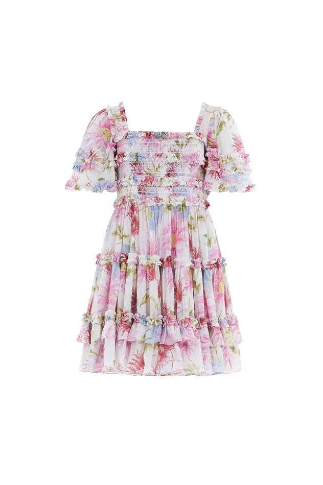 Needle and Thread Hummingbird Chiffon Smocked Micro Mini Dress Multi Women Day Dresses Needle and Thread Hummingbird Chiffon Smocked Micro Mini Dress Multi Women Day Dresses