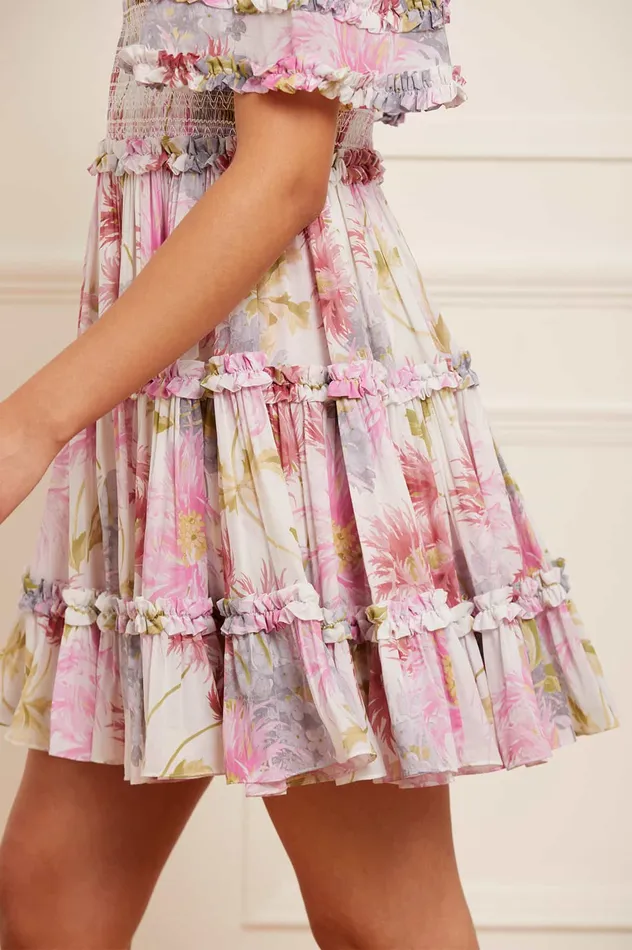 Needle and Thread Hummingbird Chiffon Smocked Micro Mini Dress Multi Women Day Dresses Needle and Thread Hummingbird Chiffon Smocked Micro Mini Dress Multi Women Day Dresses