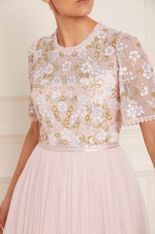 Needle and Thread Lena Bodice Ankle Gown Pink Women Embellished Dresses Needle and Thread Lena Bodice Ankle Gown Pink Women Embellished Dresses