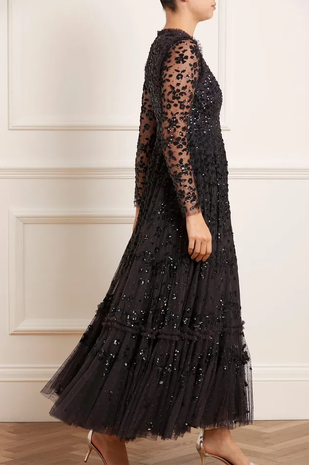 Needle and Thread Margot Ankle Gown Black Women Exclusives