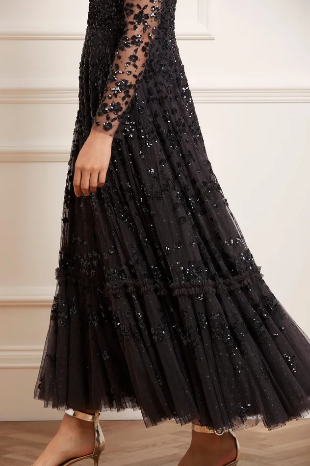 Needle and Thread Margot Ankle Gown Black Women Exclusives