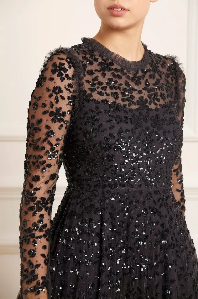 Needle and Thread Margot Ankle Gown Black Women Exclusives