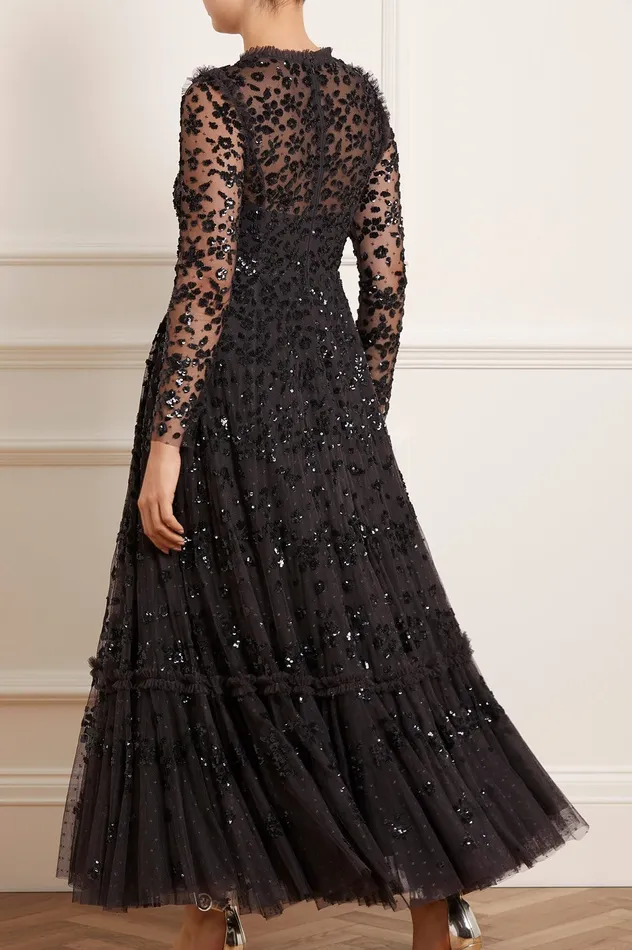 Needle and Thread Margot Ankle Gown Black Women Exclusives