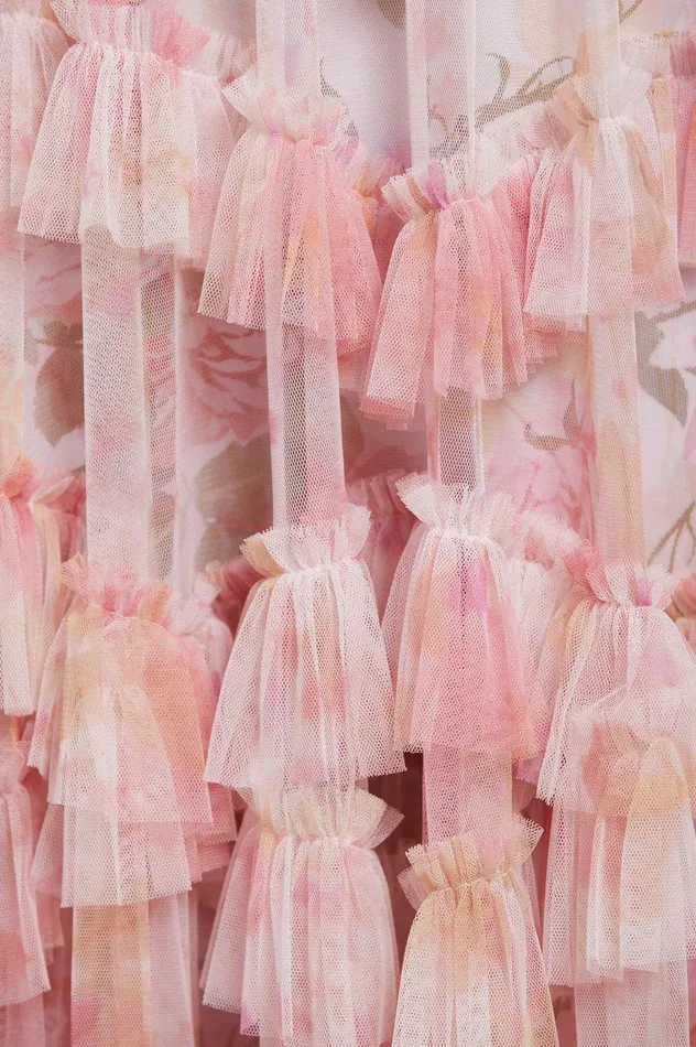 Needle and Thread Rose Bluebell Ruffle Gown Pink Women Printed Dresses