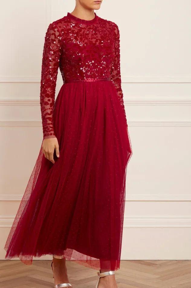 Needle and Thread Tempest Bodice Ankle Gown Red Women Exclusives