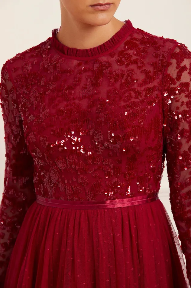 Needle and Thread Tempest Bodice Ankle Gown Red Women Exclusives