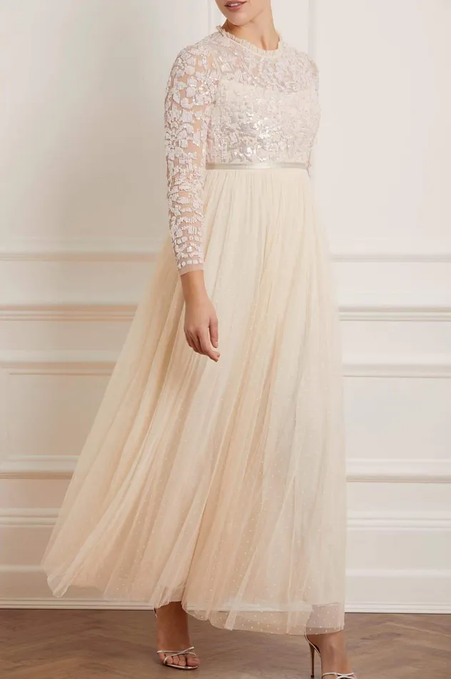 Needle and Thread Tempest Bodice Maxi Dress Champagne Women Embellished Dresses Needle and Thread Tempest Bodice Maxi Dress Champagne Women Embellished Dresses