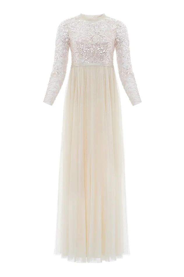 Needle and Thread Tempest Bodice Maxi Dress Champagne Women Embellished Dresses