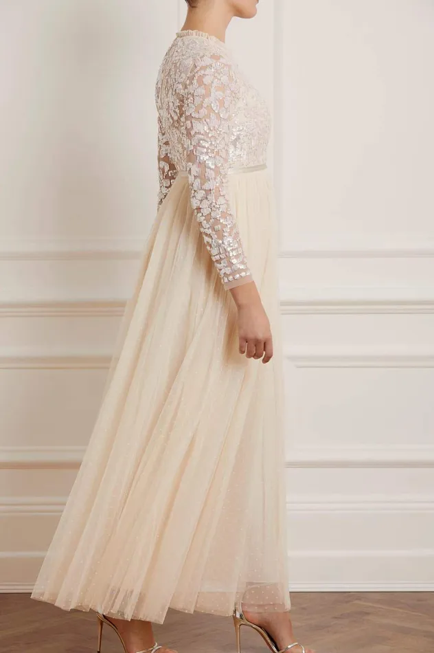 Needle and Thread Tempest Bodice Maxi Dress Champagne Women Embellished Dresses