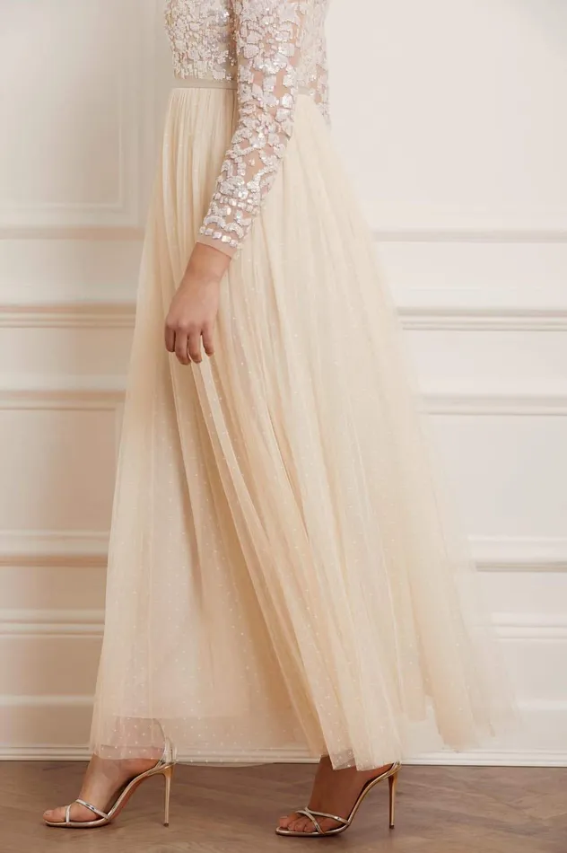Needle and Thread Tempest Bodice Maxi Dress Champagne Women Embellished Dresses