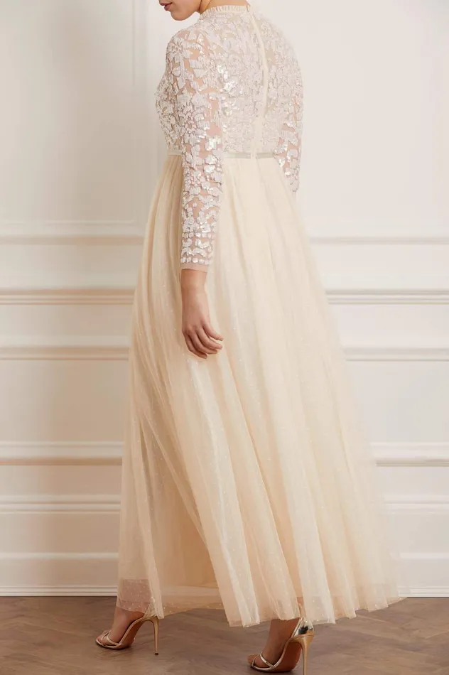 Needle and Thread Tempest Bodice Maxi Dress Champagne Women Embellished Dresses
