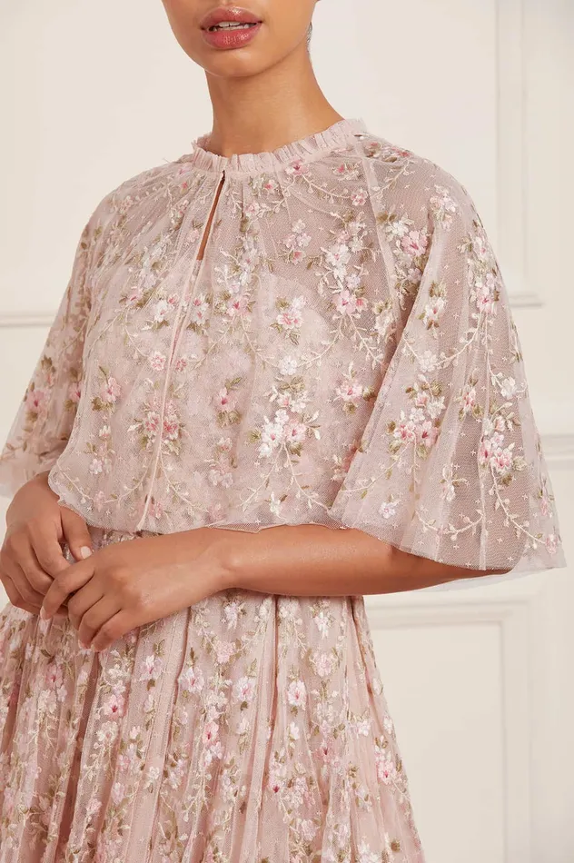 Needle and Thread Victoria Ditsy Short Cape Pink Women Capes