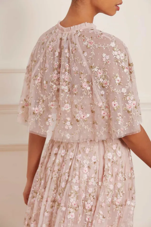 Needle and Thread Victoria Ditsy Short Cape Pink Women Capes
