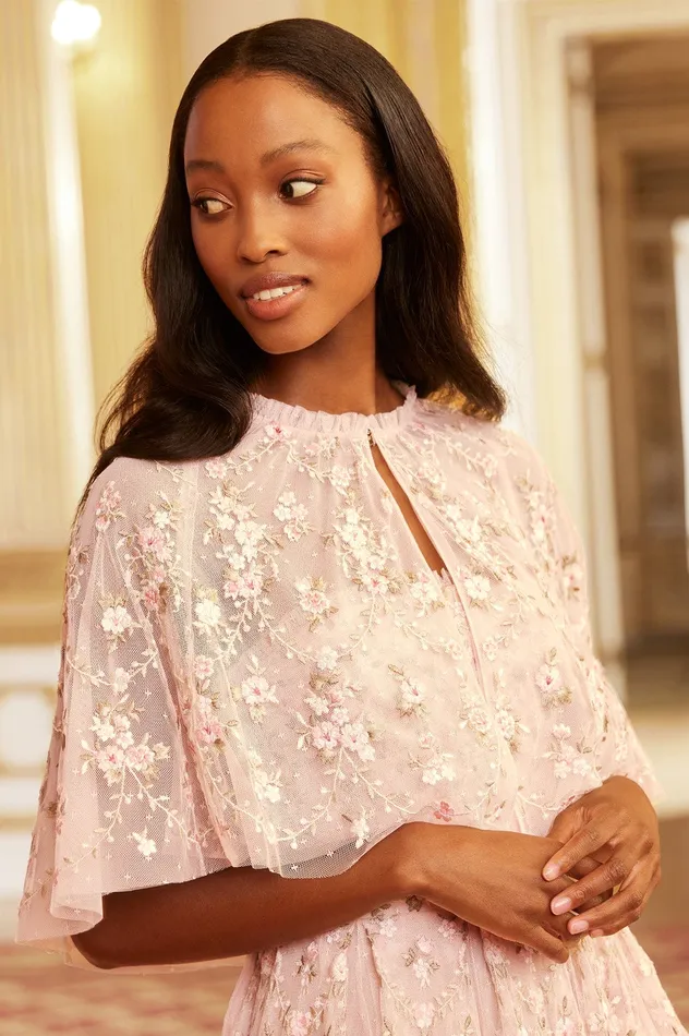 Needle and Thread Victoria Ditsy Short Cape Pink Women Capes