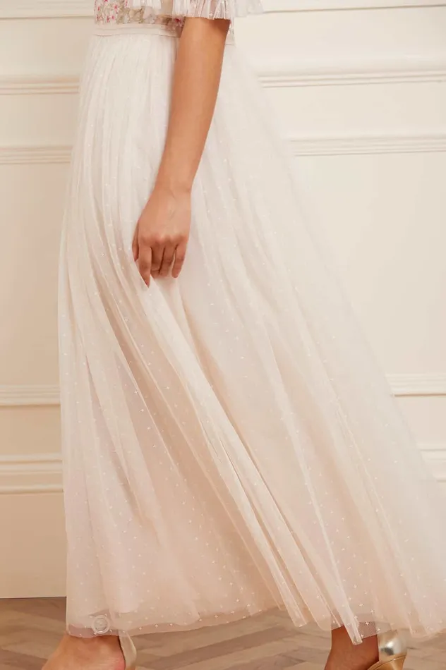 Needle and Thread Wildflower Ditsy Bodice Ankle Gown Champagne Women Exclusives Needle and Thread Wildflower Ditsy Bodice Ankle Gown Champagne Women Exclusives