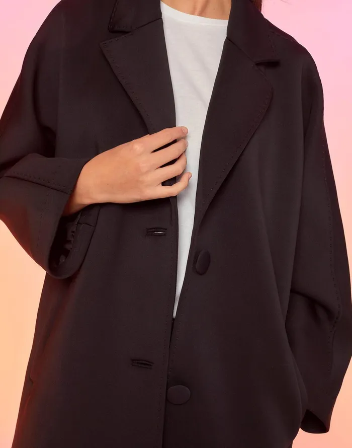 Neoprene Bonded Coat 8211 Black Women Cynthia Rowley Jackets and Coats