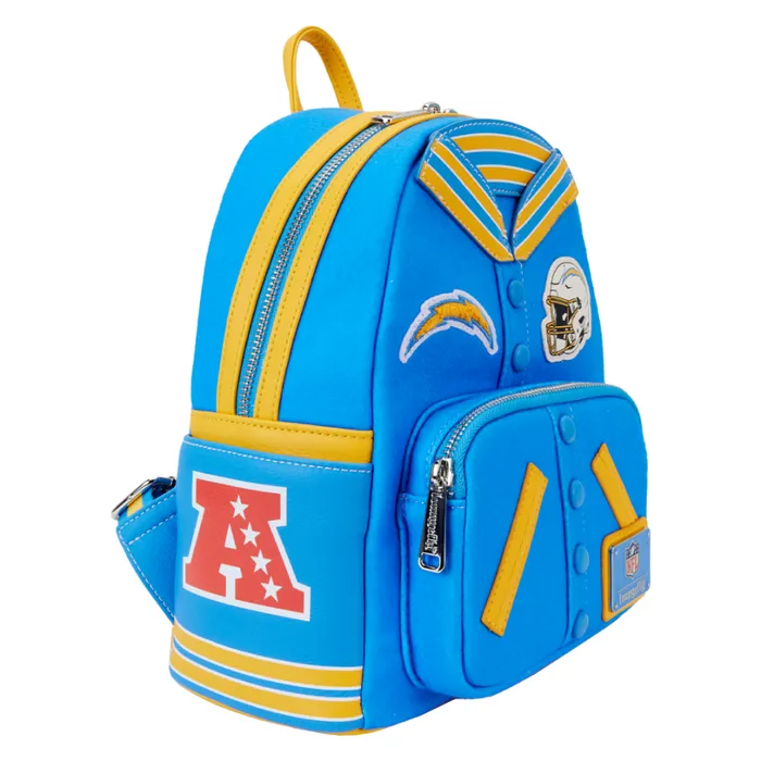 NFL Los Angeles Chargers Varsity Mini Backpack Unisex Loungefly Backpacks