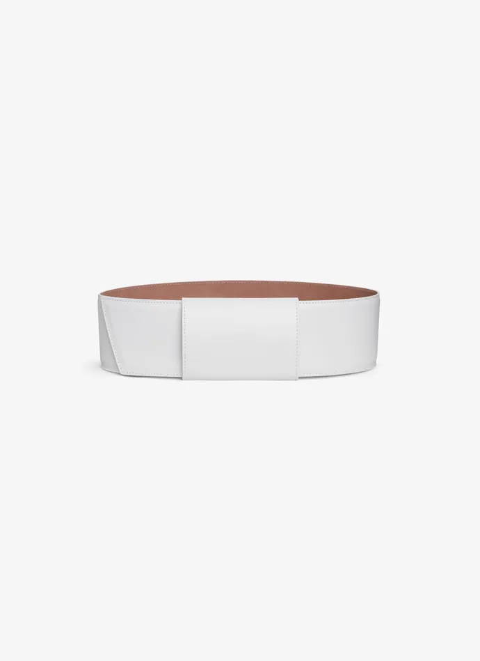 Optic White SLIDE BELT IN CALFSKIN Women Alaa Belts