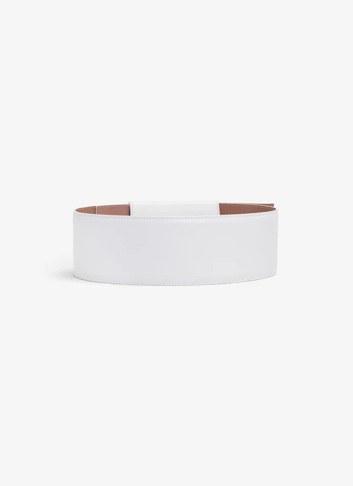 Optic White SLIDE BELT IN CALFSKIN Women Alaa Belts