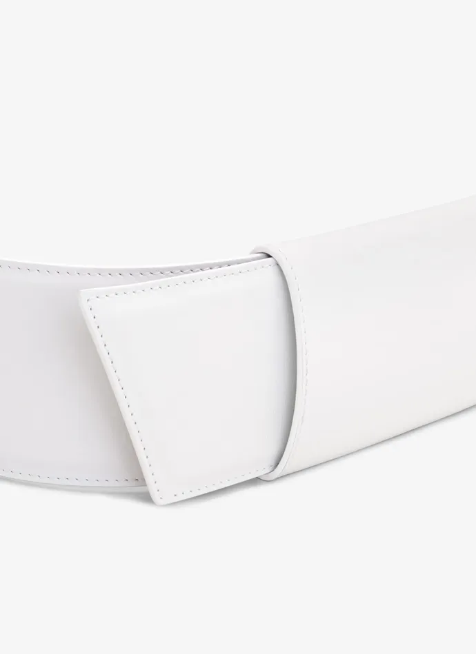 Optic White SLIDE BELT IN CALFSKIN Women Alaa Belts