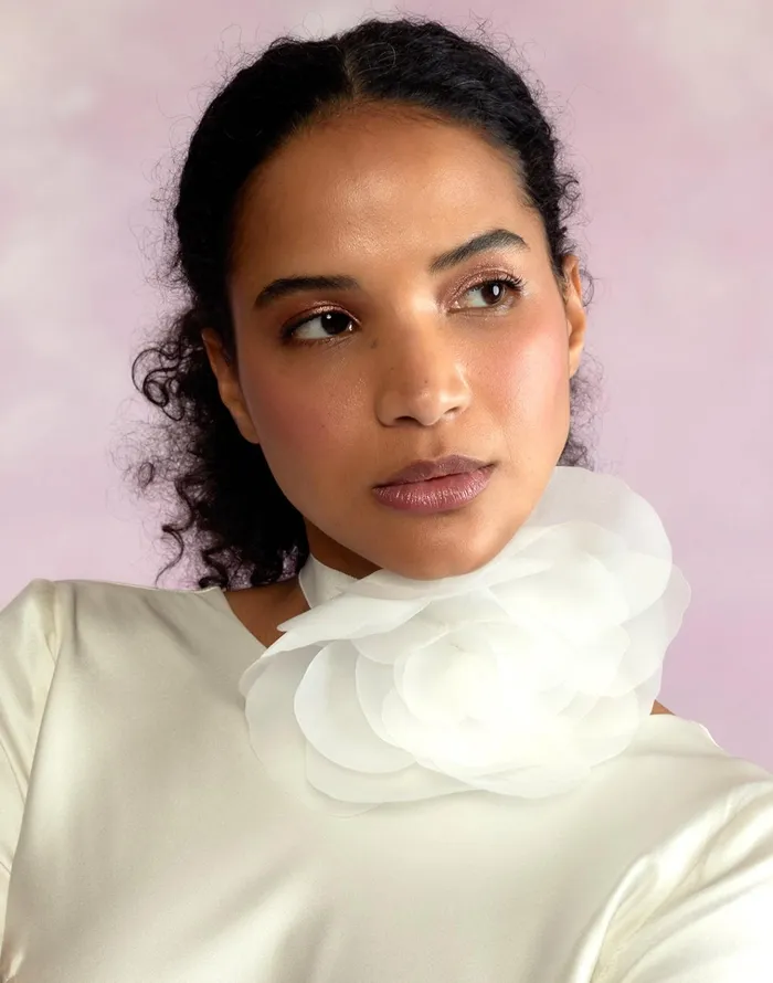 Organza Flower Ties 8211 White Women Cynthia Rowley Accessories