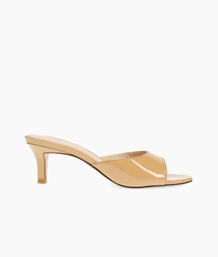 Pelle Moda Balin Slide 8211 Nude Nude Patent Women Low Heels