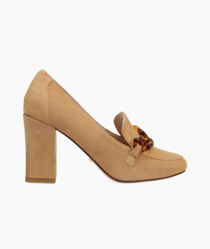 Pelle Moda Esra Mid Heel 8211 Latte Latte Kid Suede Women High Heels