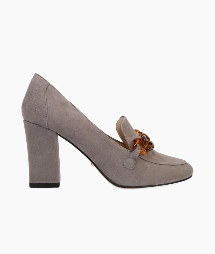 Pelle Moda Esra Mid Heel 8211 Steel Steel Kid Suede Women High Heels