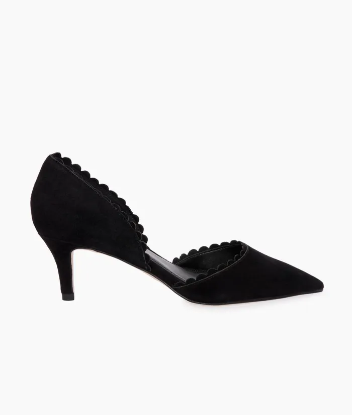 Pelle Moda Kenny Pump 8211 Black Black Kid Suede Women Low Heels
