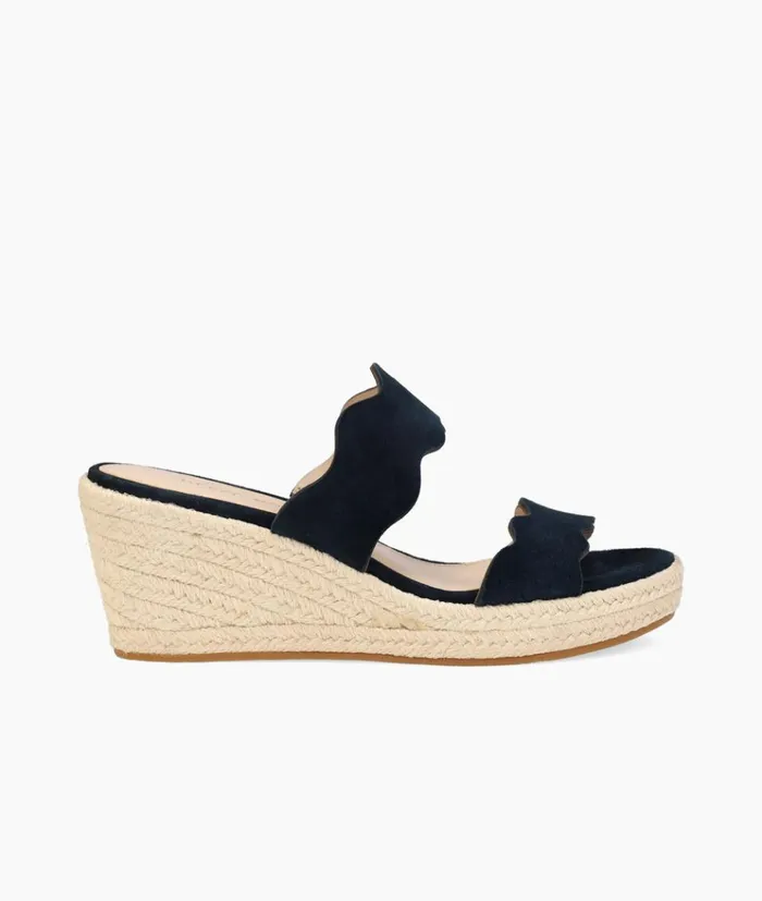 Pelle Moda Krew Wedge 8211 Midnight Midnight Kid Suede Women Wedges