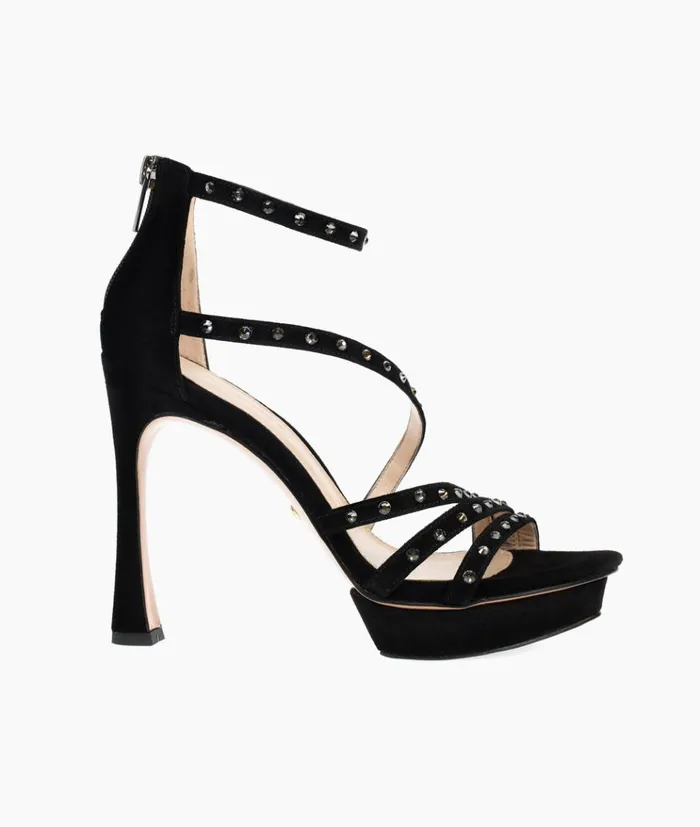 Pelle Moda Neela Platform 8211 Black Black Kid Suede Women High Heels