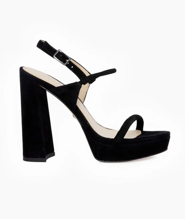 Pelle Moda Olina Platform 8211 Black Black Kid Suede Women Platforms