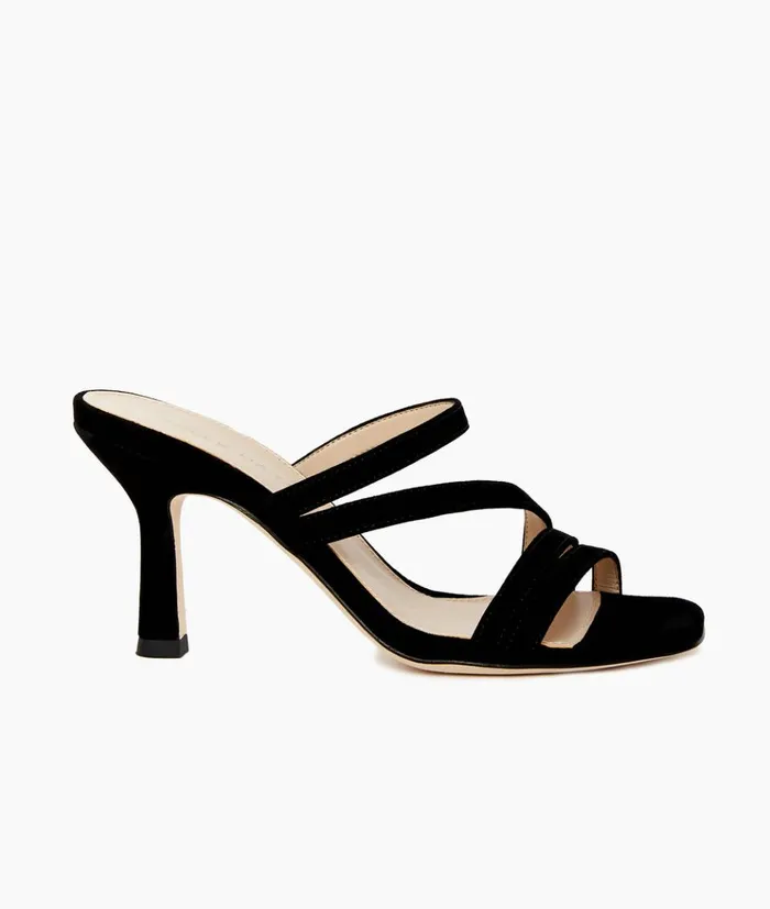 Pelle Moda Ostin Sandal 8211 Black Black Kid Suede Women High Heels