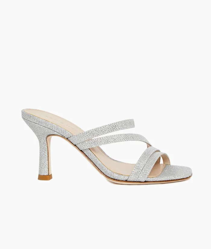 Pelle Moda Ostin Sandal 8211 Silver Silver Metallic Textile Women High Heels