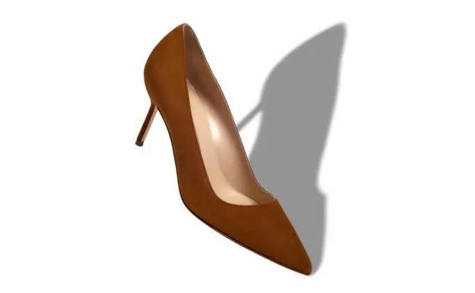 Pumps Women Manolo Blahnik BB 70Brown Suede Pointed Toe Pumps