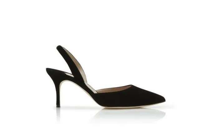 Pumps Women Manolo Blahnik CAROLYNE 70Black Suede Slingback Pumps Pumps Women Manolo Blahnik CAROLYNE 70Black Suede Slingback Pumps