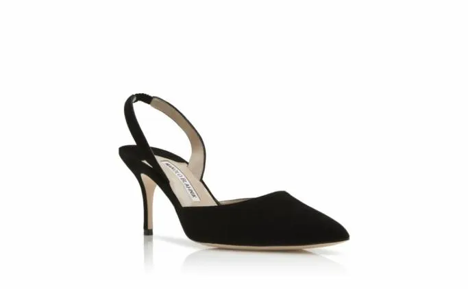 Pumps Women Manolo Blahnik CAROLYNE 70Black Suede Slingback Pumps Pumps Women Manolo Blahnik CAROLYNE 70Black Suede Slingback Pumps