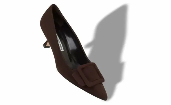 Pumps Women Manolo Blahnik MAYSALEPUMP 50Dark Brown Suede Buckle Detail Pumps Pumps Women Manolo Blahnik MAYSALEPUMP 50Dark Brown Suede Buckle Detail Pumps