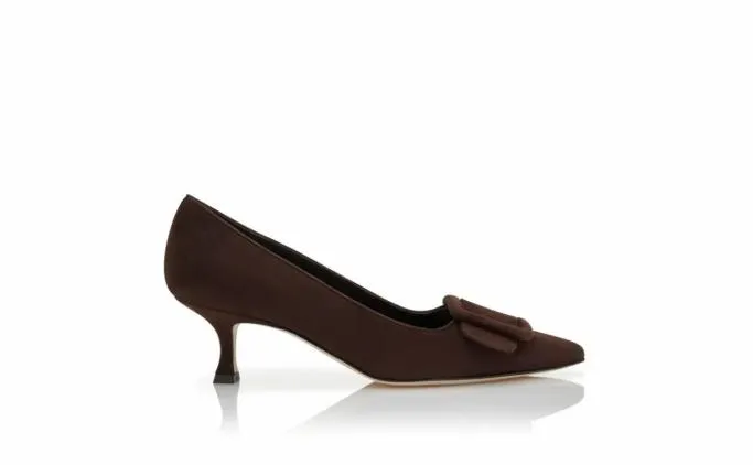 Pumps Women Manolo Blahnik MAYSALEPUMP 50Dark Brown Suede Buckle Detail Pumps Pumps Women Manolo Blahnik MAYSALEPUMP 50Dark Brown Suede Buckle Detail Pumps