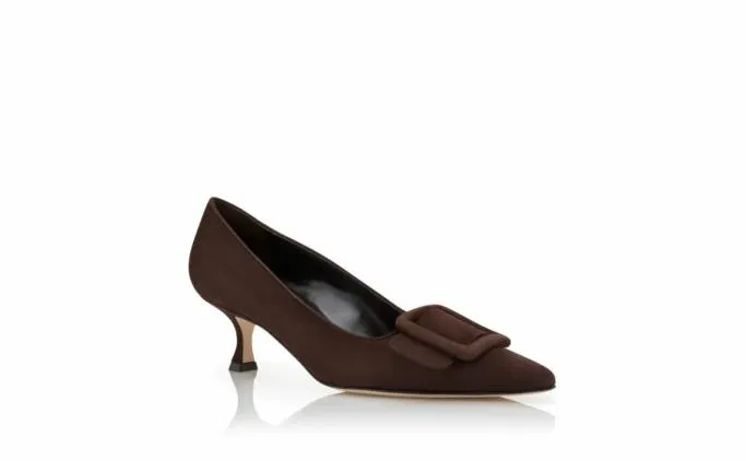 Pumps Women Manolo Blahnik MAYSALEPUMP 50Dark Brown Suede Buckle Detail Pumps Pumps Women Manolo Blahnik MAYSALEPUMP 50Dark Brown Suede Buckle Detail Pumps